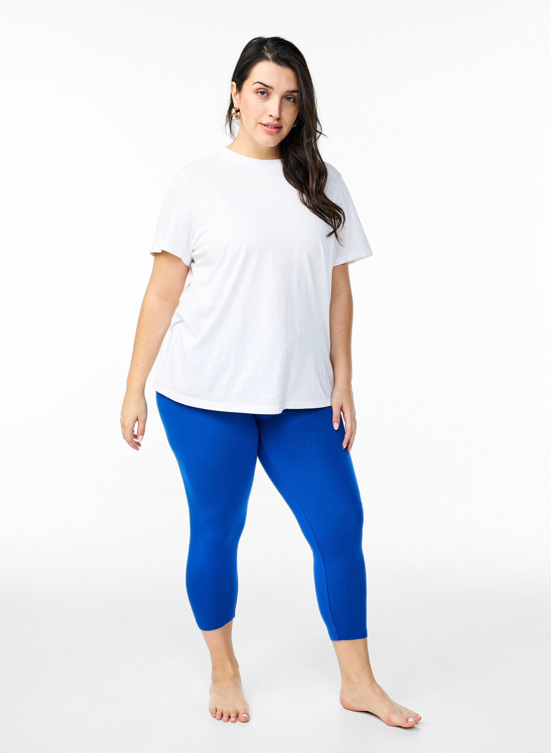 ZizziBasic 3/4-Leggings aus Viskose, Blau, Model image number 1