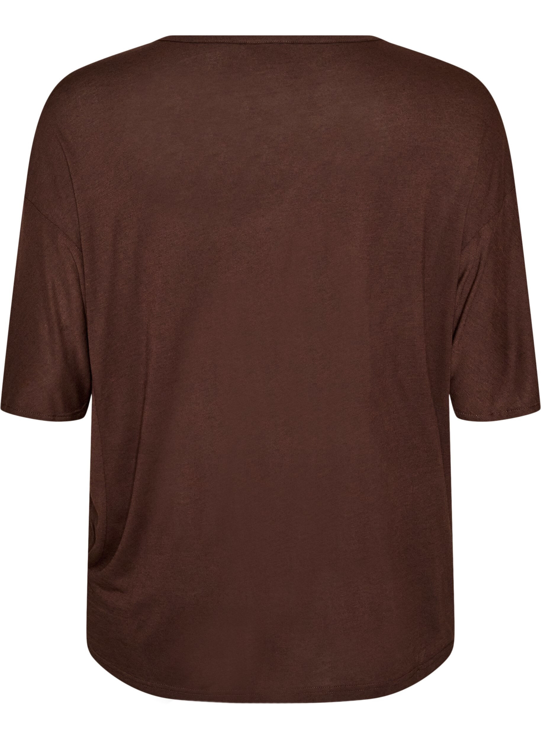 ZizziLockeres T-Shirt aus Viskose-Jersey, Braun, Packshot image number 1