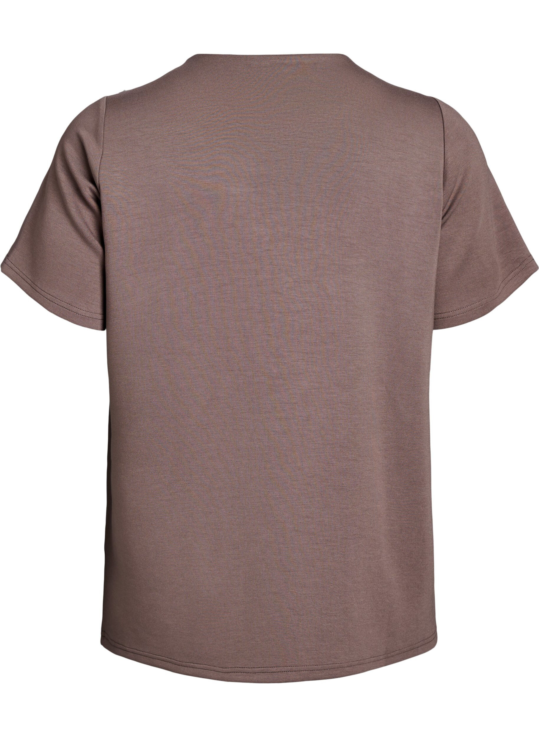 ZizziKurz&auml;rmelige Bluse mit Knopfdetail, Braun, Packshot image number 1