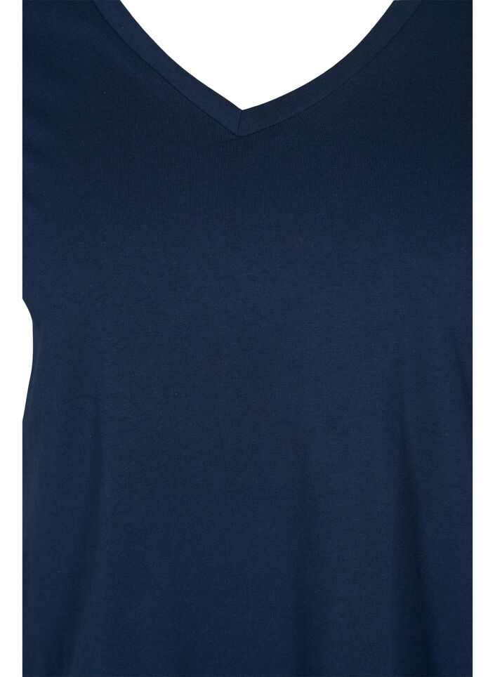 2er-Pack basic T-Shirts aus Baumwolle, Navy B/B White, Packshot image number 2
