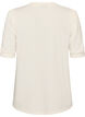 Bluse mit Knopfdetail und kurzen Puff&auml;rmeln, Beige, Packshot image number 1