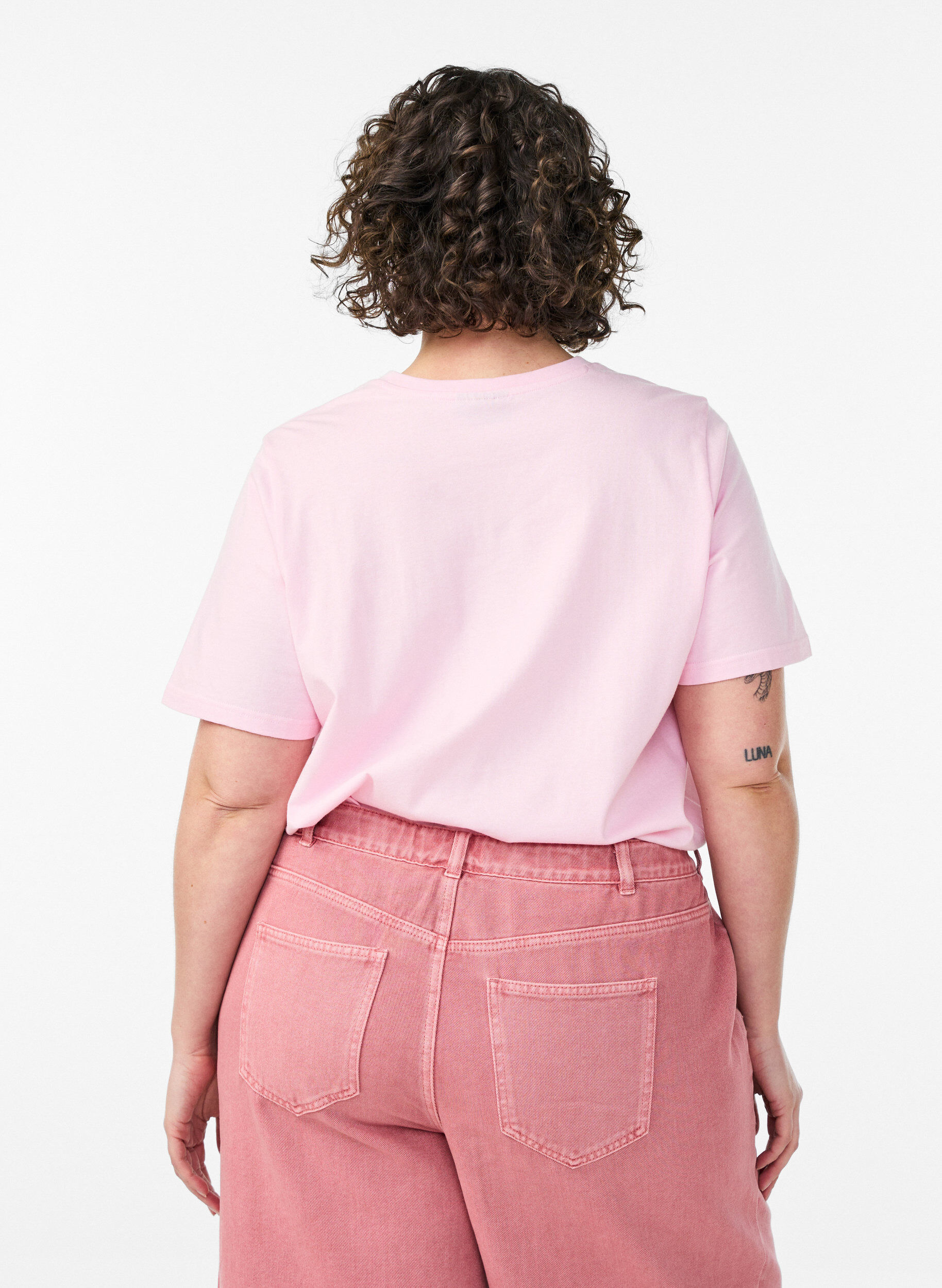 ZizziT-Shirt aus Bio-Baumwolle mit Frontprint, Pink, Model image number 2