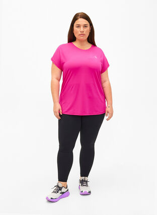 Kurzärmeliges Trainings-T-Shirt, Neon Pink Glo, Model image number 2