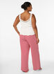 Gestreifte Schlafanzughose mit hoher Taille und weiten Beinen, Rot, Model image number 1