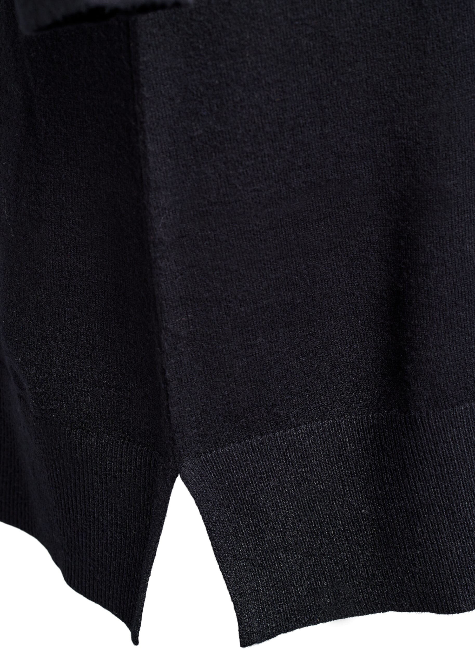 ZizziStrickkleid mit Raglan&auml;rmeln und Mittelnaht, Schwarz, Packshot image number 3