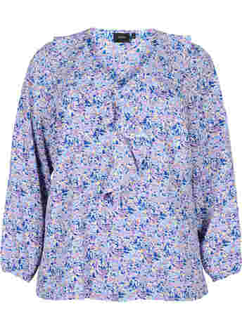 Bedruckte Bluse mit Rüschen