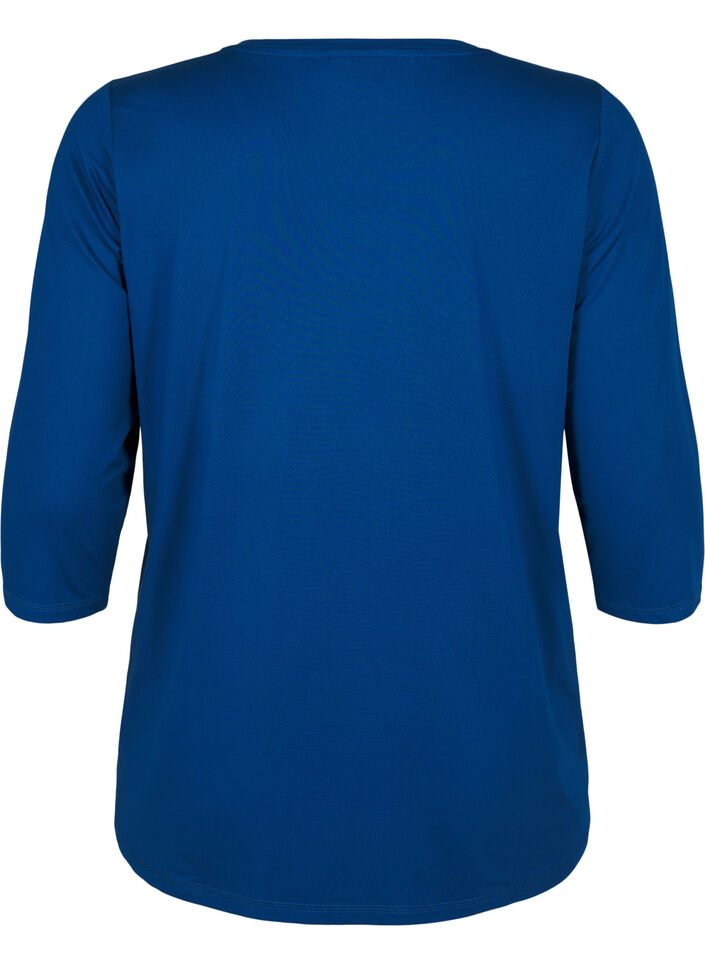 Trainingsshirt mit 3/4-&Auml;rmeln, Blau, Packshot image number 1