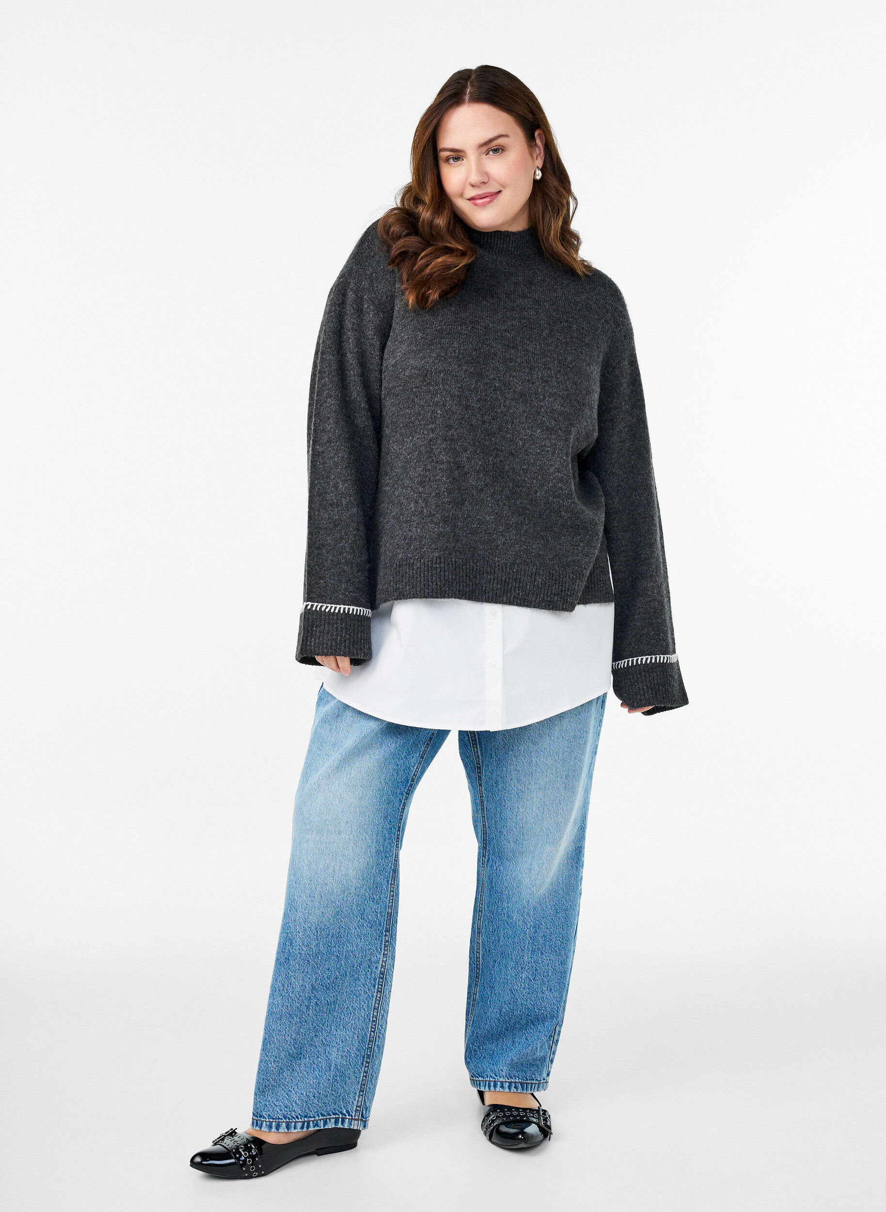 ZizziHemdverl&auml;ngerung aus 100% Baumwolle, Wei&szlig;, Model image number 1