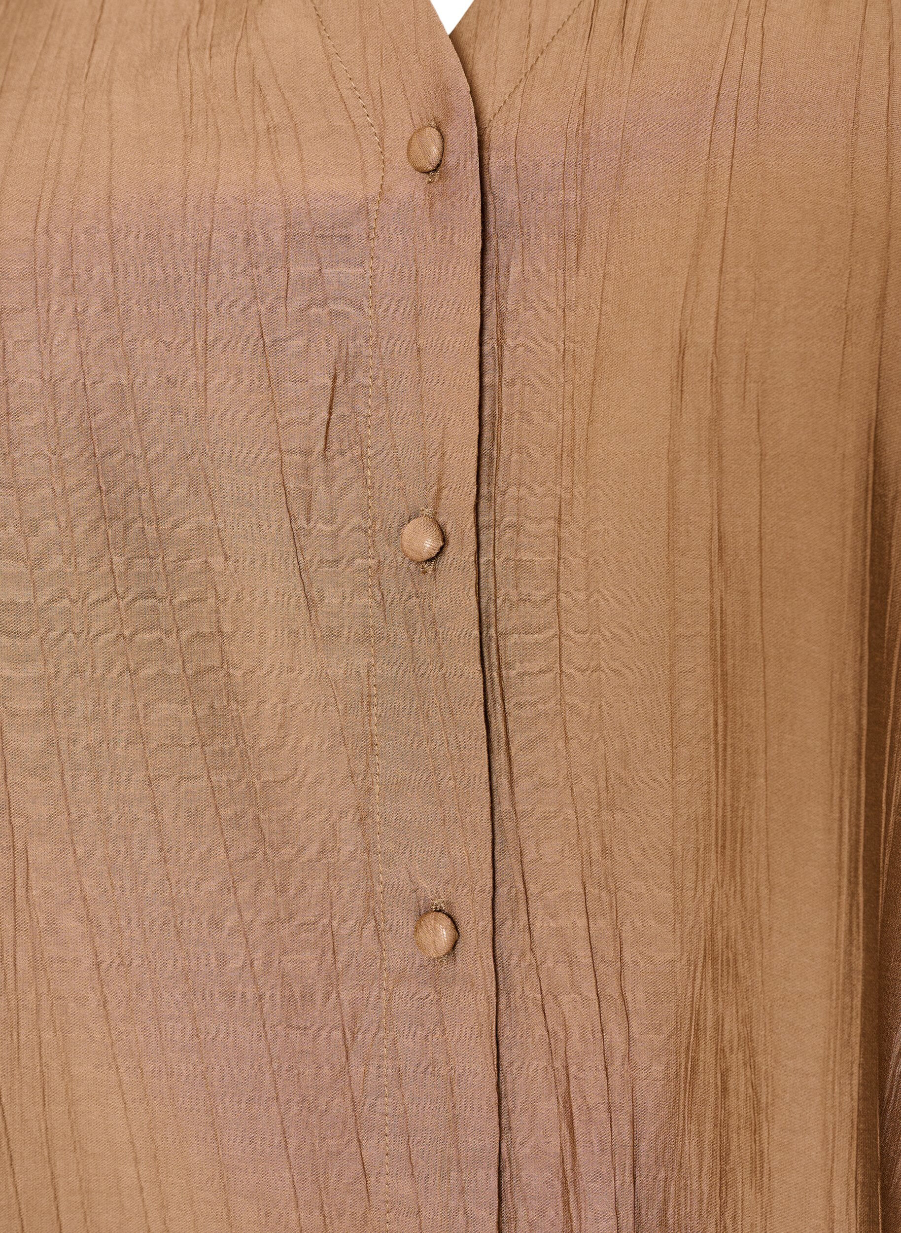 ZizziBluse aus Viskose mit Kn&ouml;pfen und Struktur, Braun, Packshot image number 2