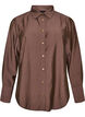 Bluse aus Viskose mit goldenen Kn&ouml;pfen, Braun, Packshot image number 0