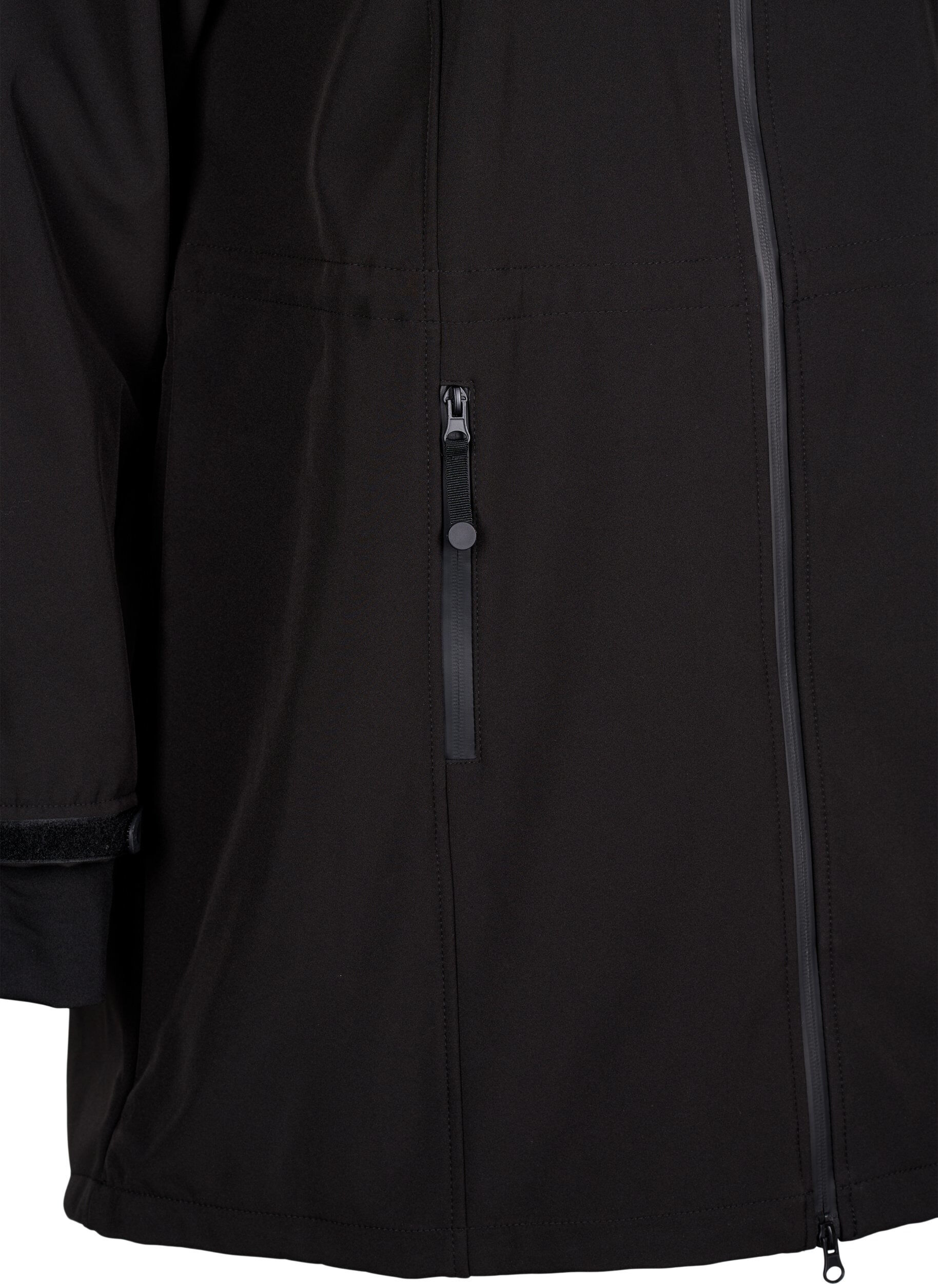ZizziSoftshell-Jacke mit abnehmbarer Kapuze, Schwarz, Packshot image number 3