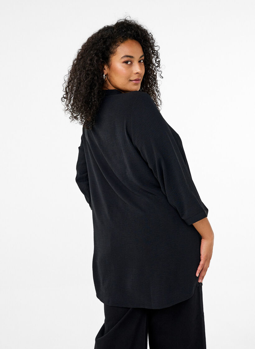 Tunika mit 3/4-&Auml;rmeln, Schwarz, Model image number 2
