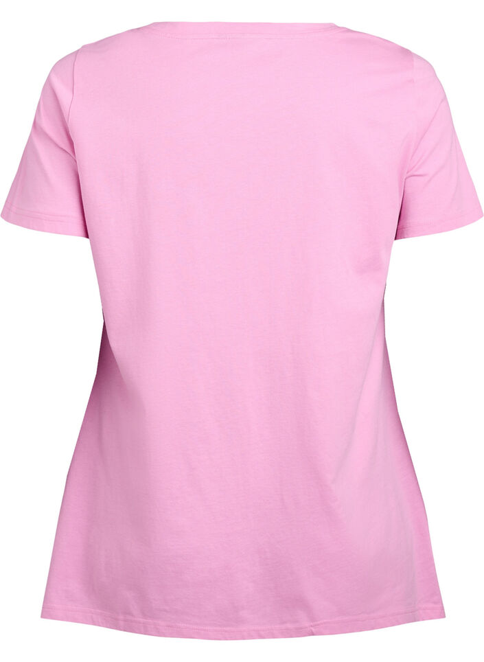 T-Shirt mit Rundhalsausschnitt und A-Linie, Pink, Packshot image number 1