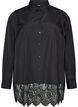 Lockere Bluse mit breiten Spitzen, Schwarz, Packshot image number 0