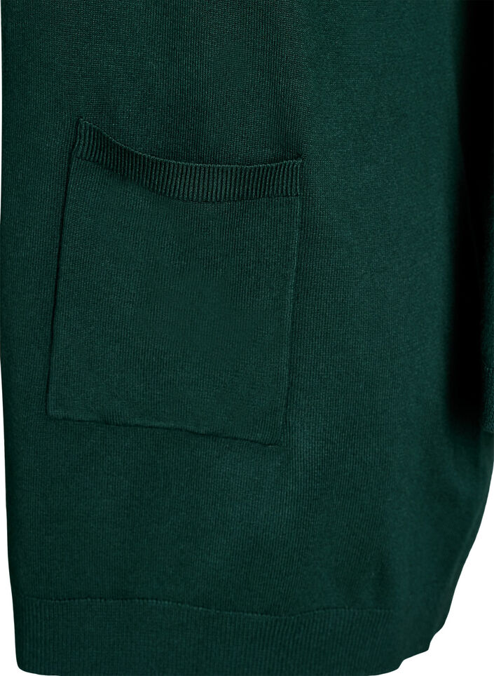 Lange Strickjacke aus Viskose-Mischung, Gr&uuml;n, Packshot image number 2