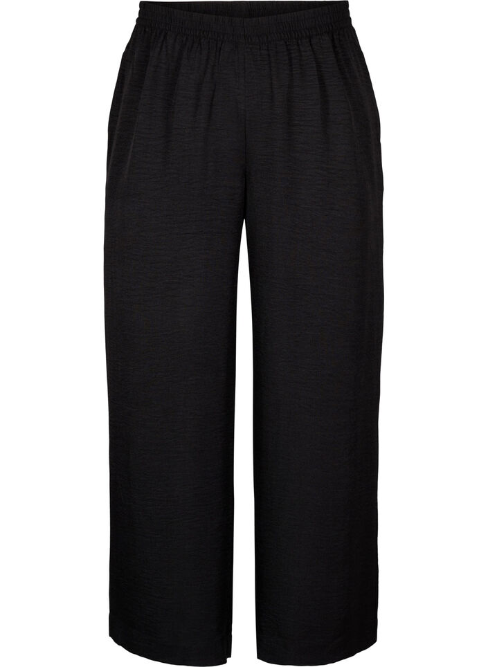 Lockere Hose mit elastischem Bund und Taschen, Schwarz, Packshot image number 0