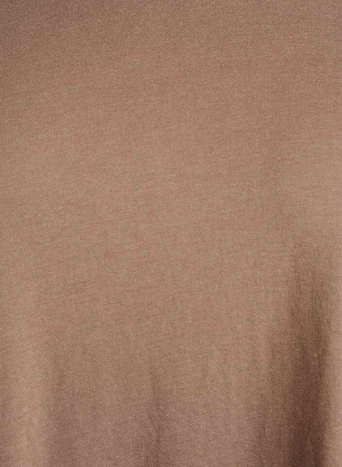 Kurz&auml;rmeliges T-Shirt aus Baumwollmischgewebe, Braun, Packshot image number 2
