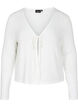 Cardigan mit Rippmuster und Bindeschnüren, White, Packshot image number 0