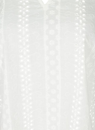 Baumwollbluse mit Lochstickerei, Bright White, Packshot image number 2