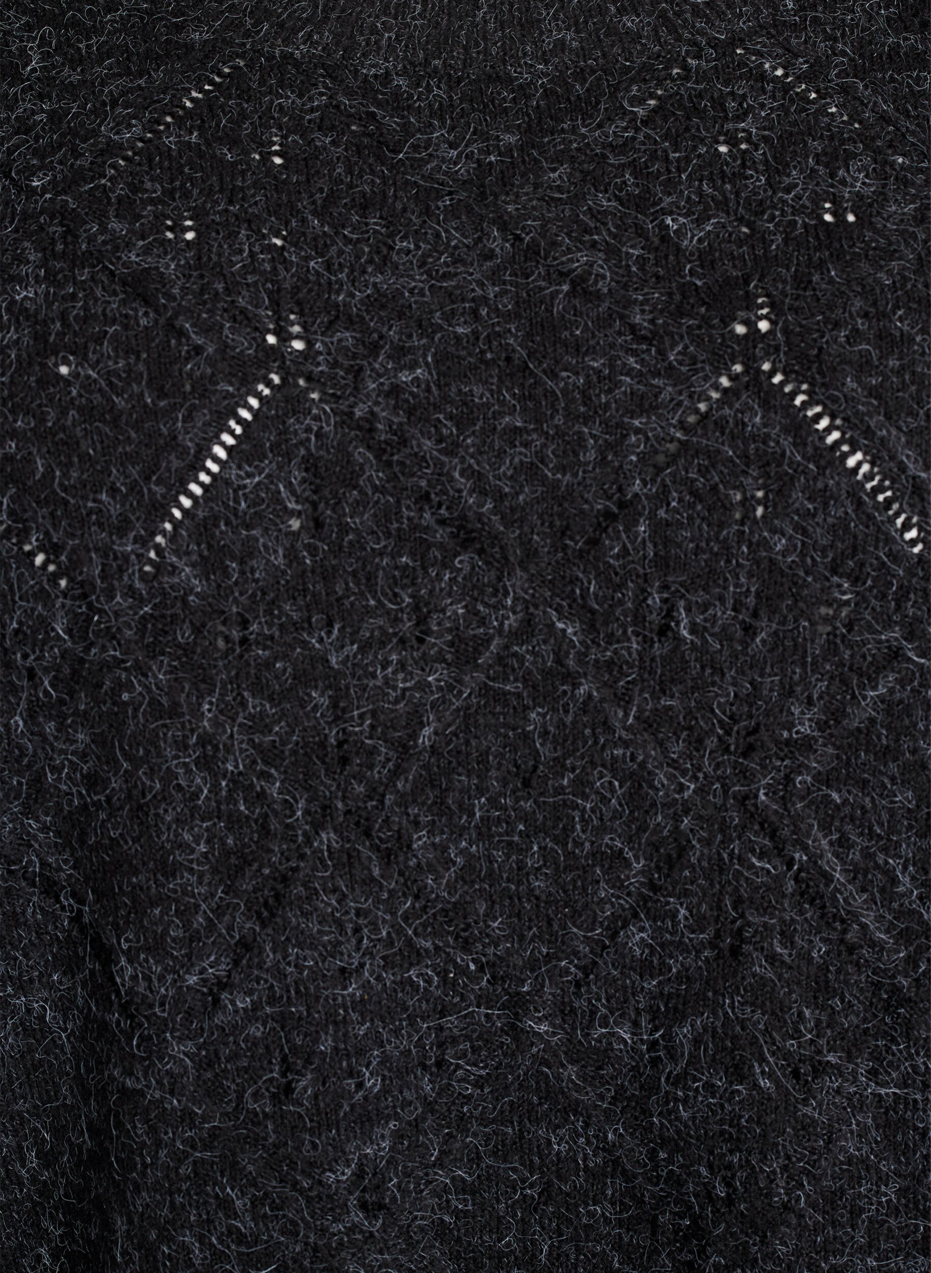 ZizziStricktop mit Lochmuster und Ballon&auml;rmeln, Grau, Packshot image number 2