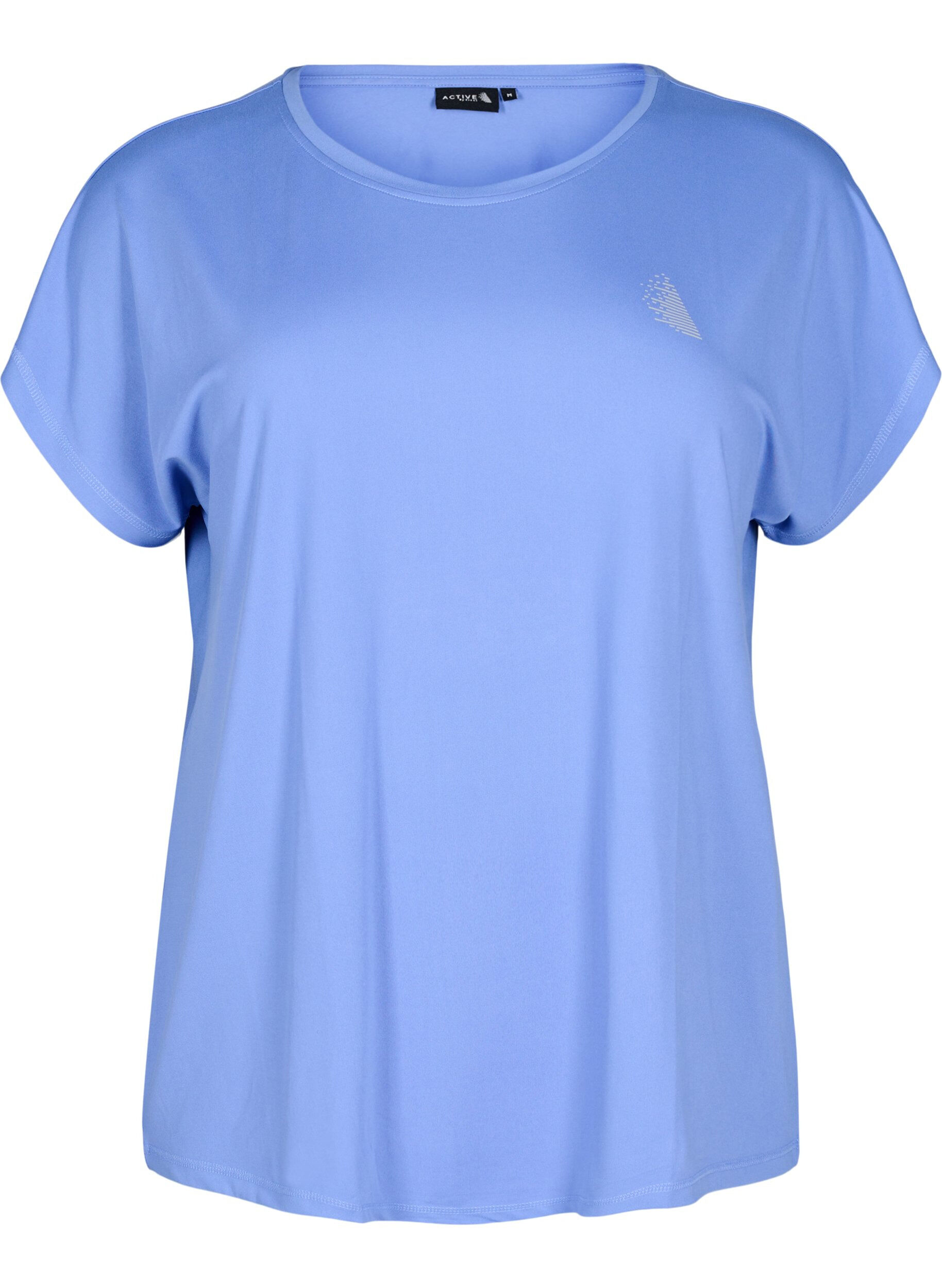 ZizziEinfarbiges Trainings-T-Shirt, Blau, Packshot image number 0
