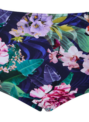 Hochtaillierte Bikini-Hose mit Blumenprint, Flower Print, Packshot image number 2