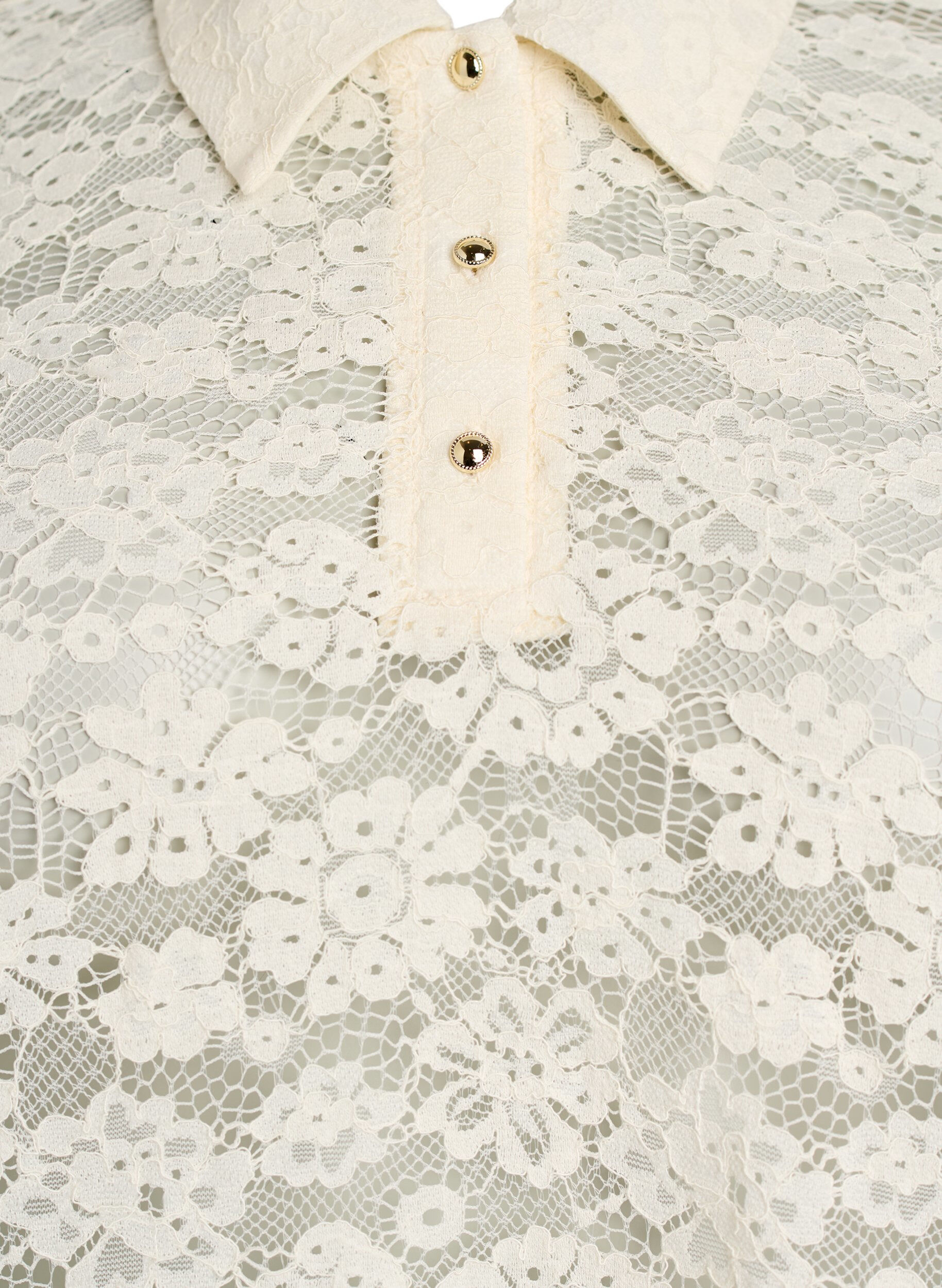 ZizziSpitzenbluse mit Kragen und 1/2-&Auml;rmeln, Vanille, Packshot image number 2