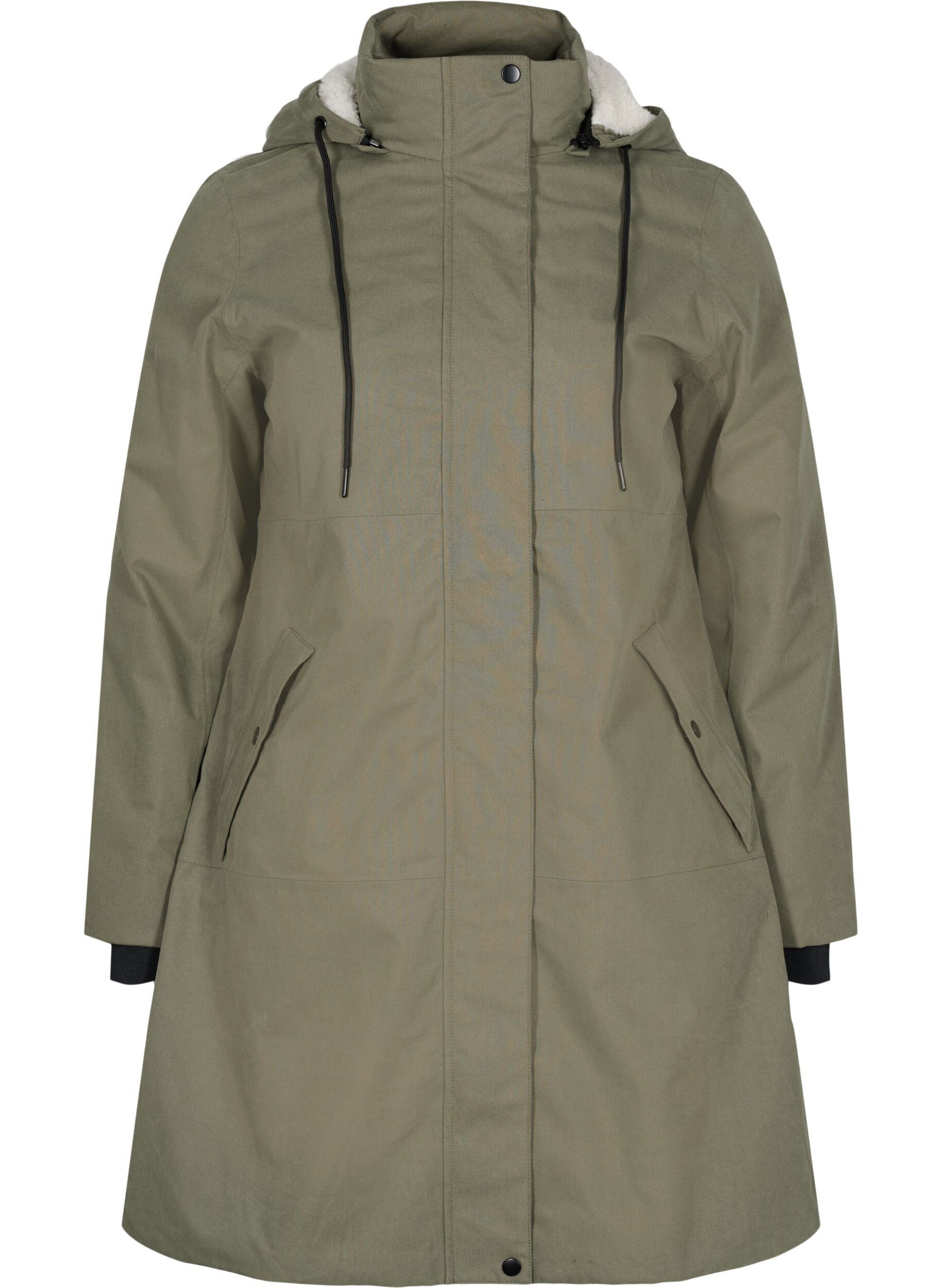 ZizziWasserdichte Jacke mit abnehmbarer Kapuze, Dusty Olive, Packshot image number 0