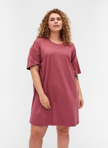 Langes kurzarm T-Shirt aus Baumwolle, Deco Rose, Model image number 0