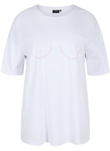Support the breasts - T-Shirt aus Baumwolle, White, Packshot image number 0