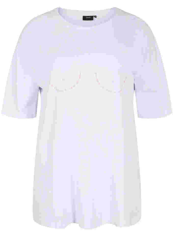 Support the breasts - T-Shirt aus Baumwolle, White, Packshot image number 0