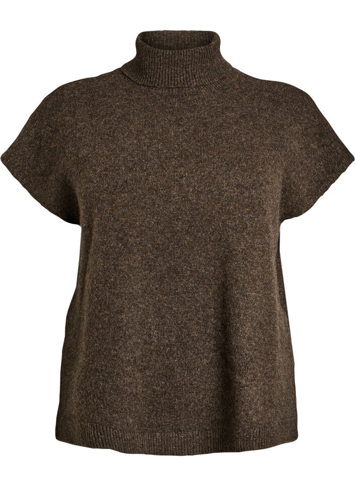 Strickweste mit Rollkragen, Braun, Packshot