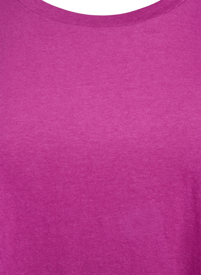 Kurz&auml;rmliges T-Shirt aus einer Baumwollmischung, Lila, Packshot image number 2