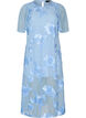 Mesh-Kleid mit floralen Applikationen, Blau, Packshot image number 0
