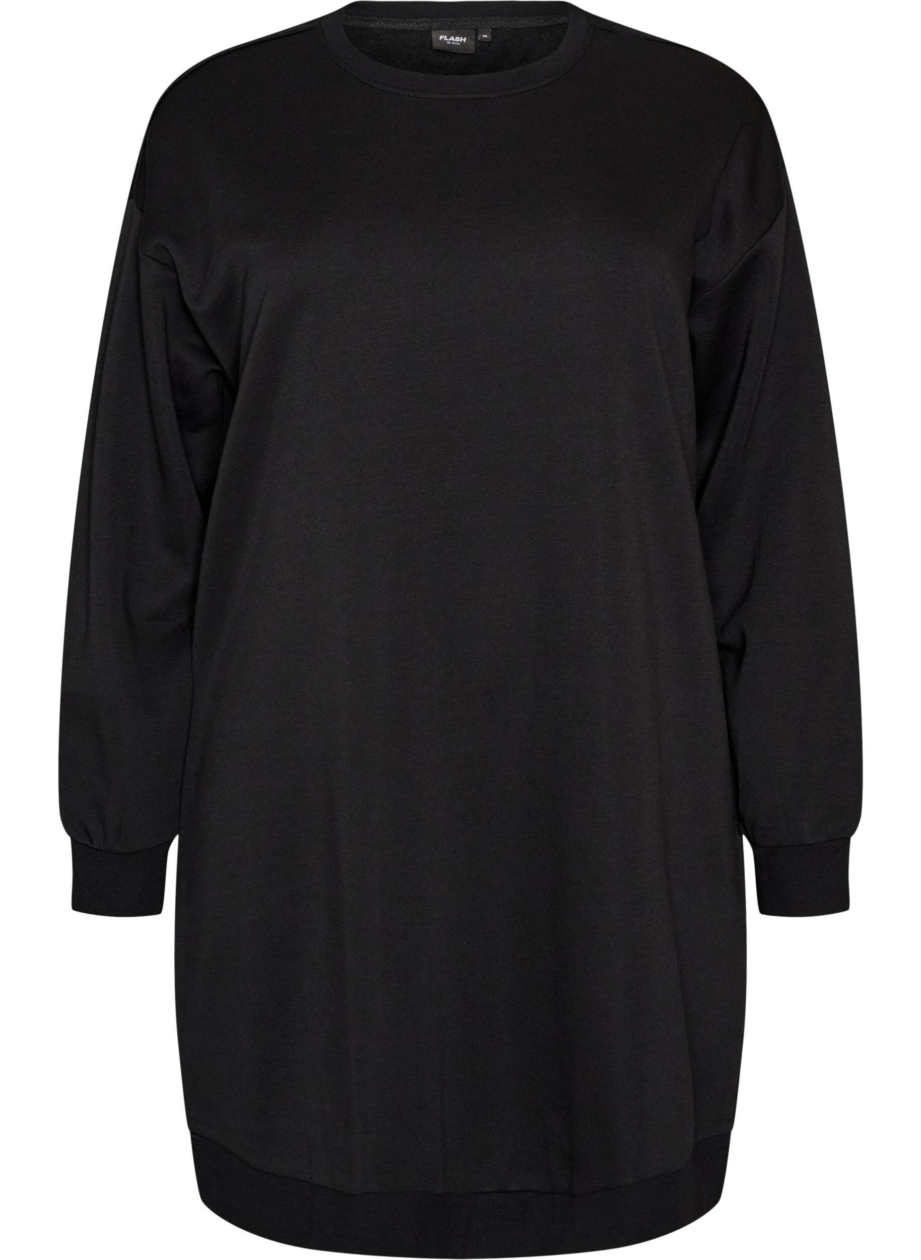 ZizziLockeres Sweatkleid mit Taschen, Schwarz, Packshot image number 0