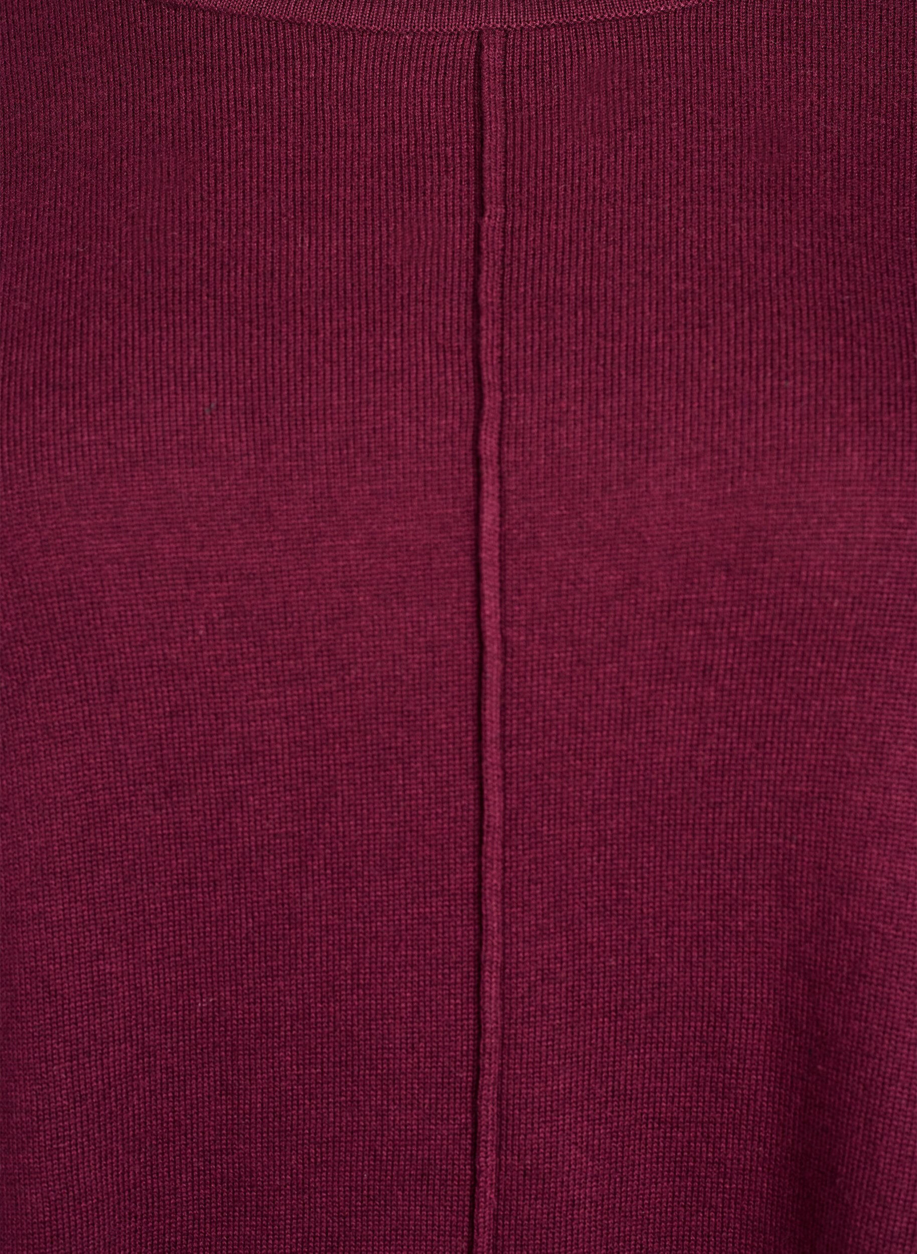 ZizziGestrickte Bluse aus Baumwoll-Viskose-Mischung, Dunkles Bordeaux, Packshot image number 2