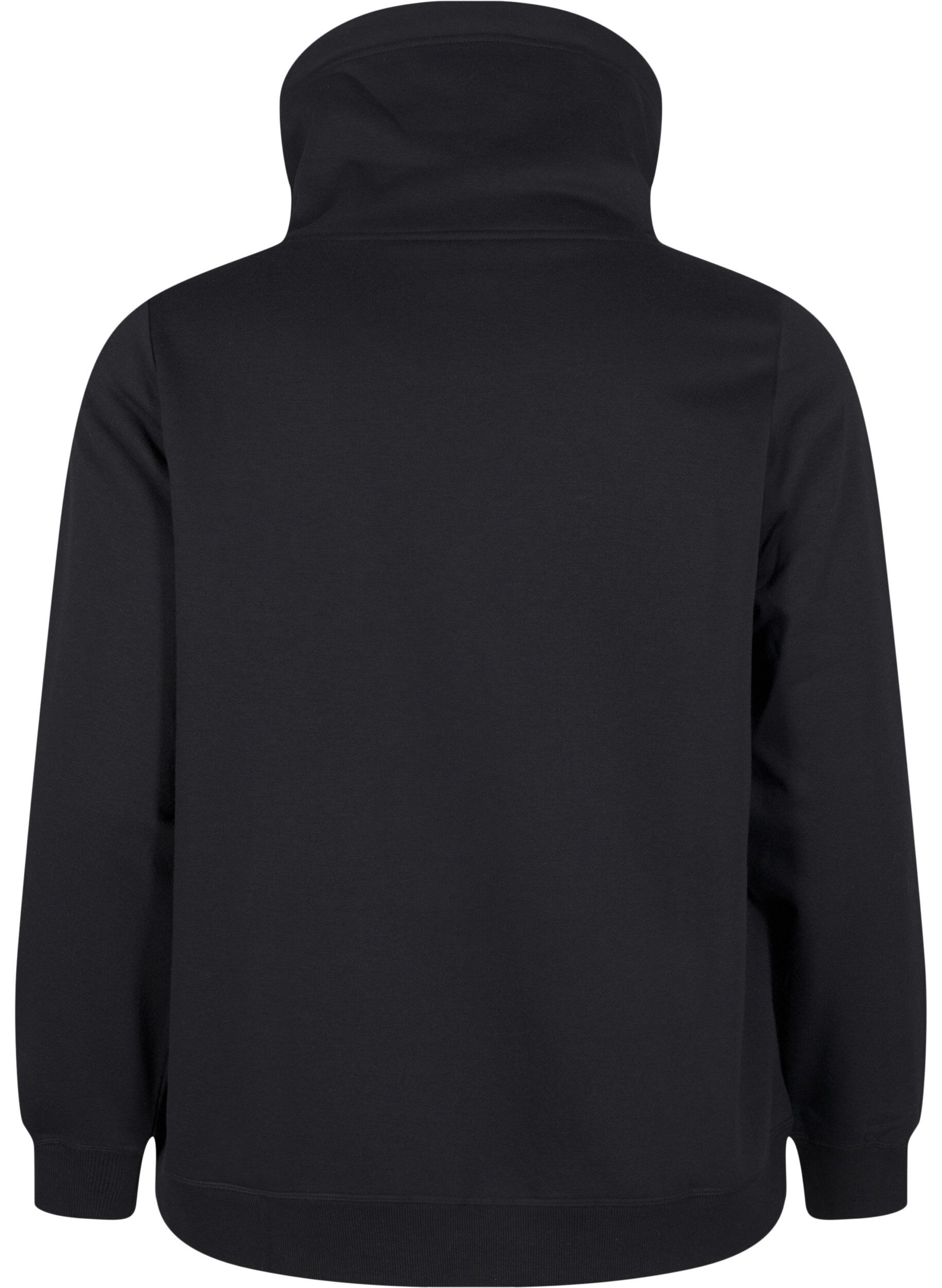 ZizziFLASH - Sweatshirt mit Stehkragen, Black, Packshot image number 1
