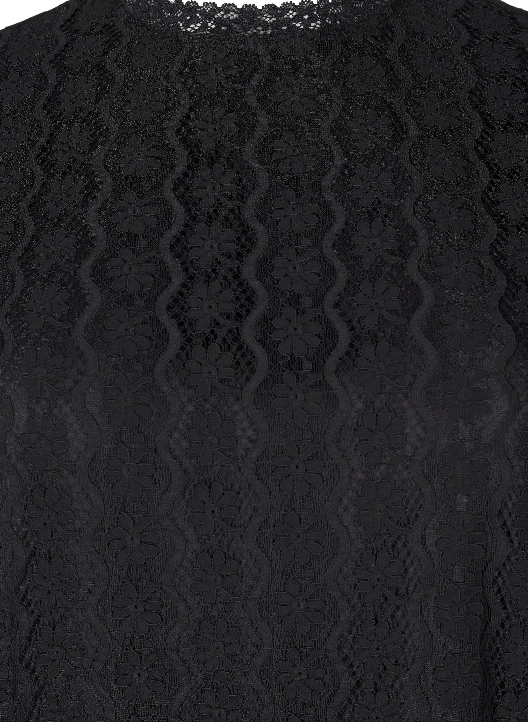 ZizziSpitzentop mit R&uuml;schendetails, Schwarz, Packshot image number 2