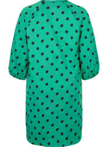 Kleid mit Punktmustern und 3/4 Ärmeln, Jolly Green Dot, Packshot image number 1
