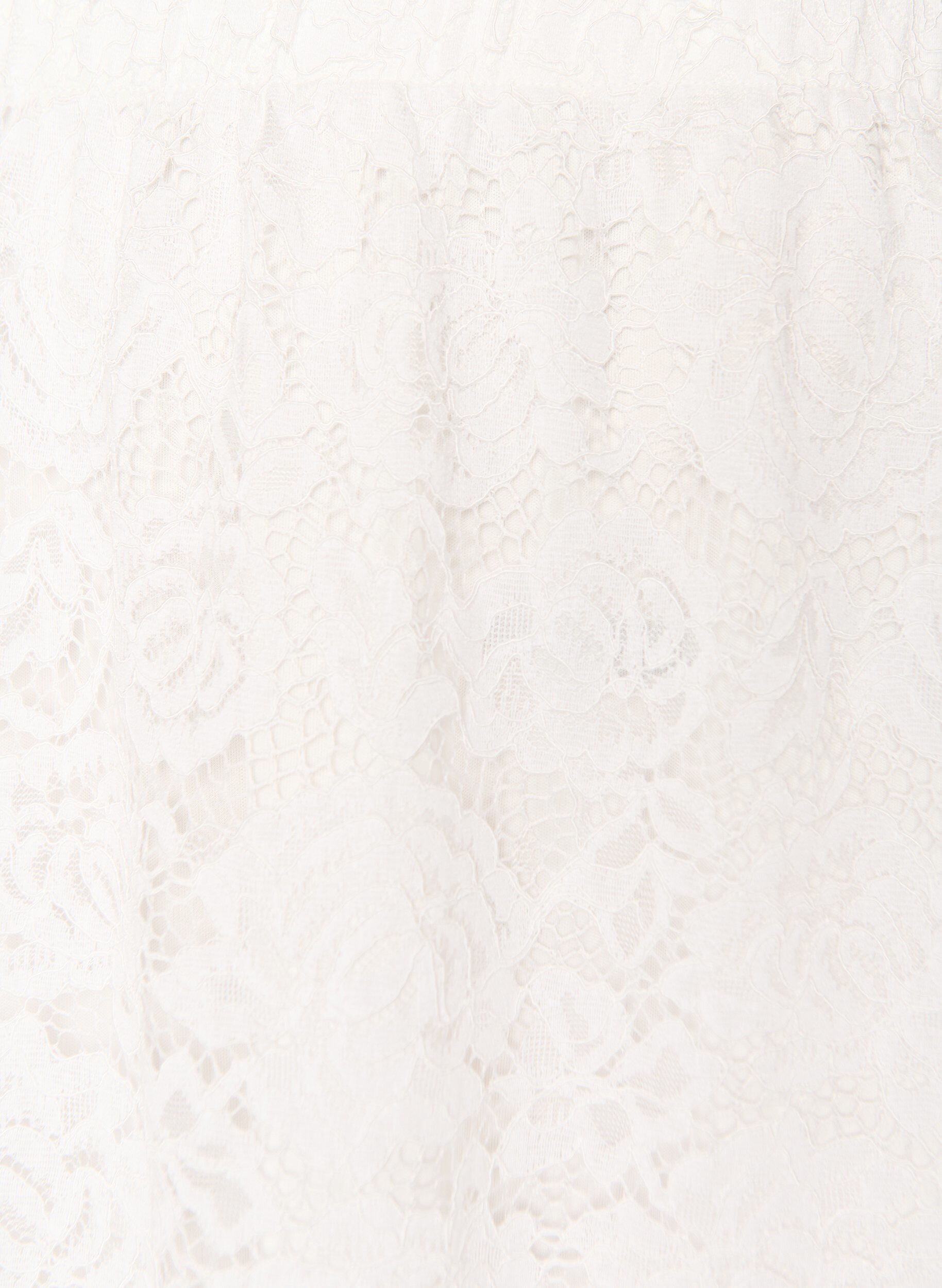 ZizziMidi-Spitzenrock mit elastischem Bund, Wei&szlig;, Packshot image number 2