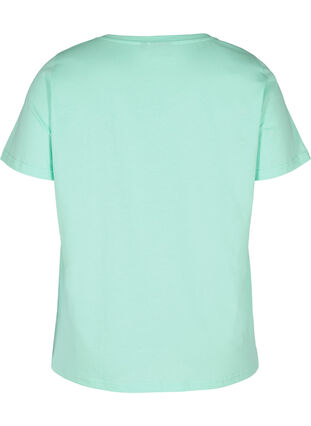 T-Shirt aus Baumwolle mit V-Ausschnitt und Aufdruck, Cabbage, Packshot image number 1
