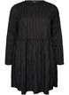 Kurzes Jerseykleid mit welligem Strukturmuster, Schwarz, Packshot image number 0