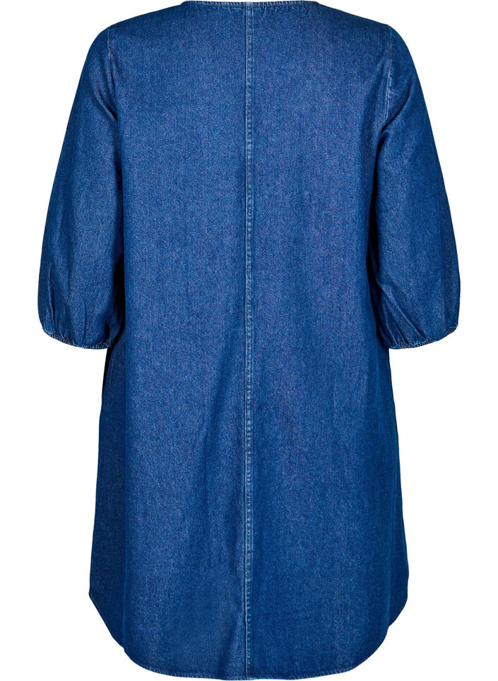 Jeanskleid mit 3/4-&Auml;rmeln, Blau, Packshot image number 1