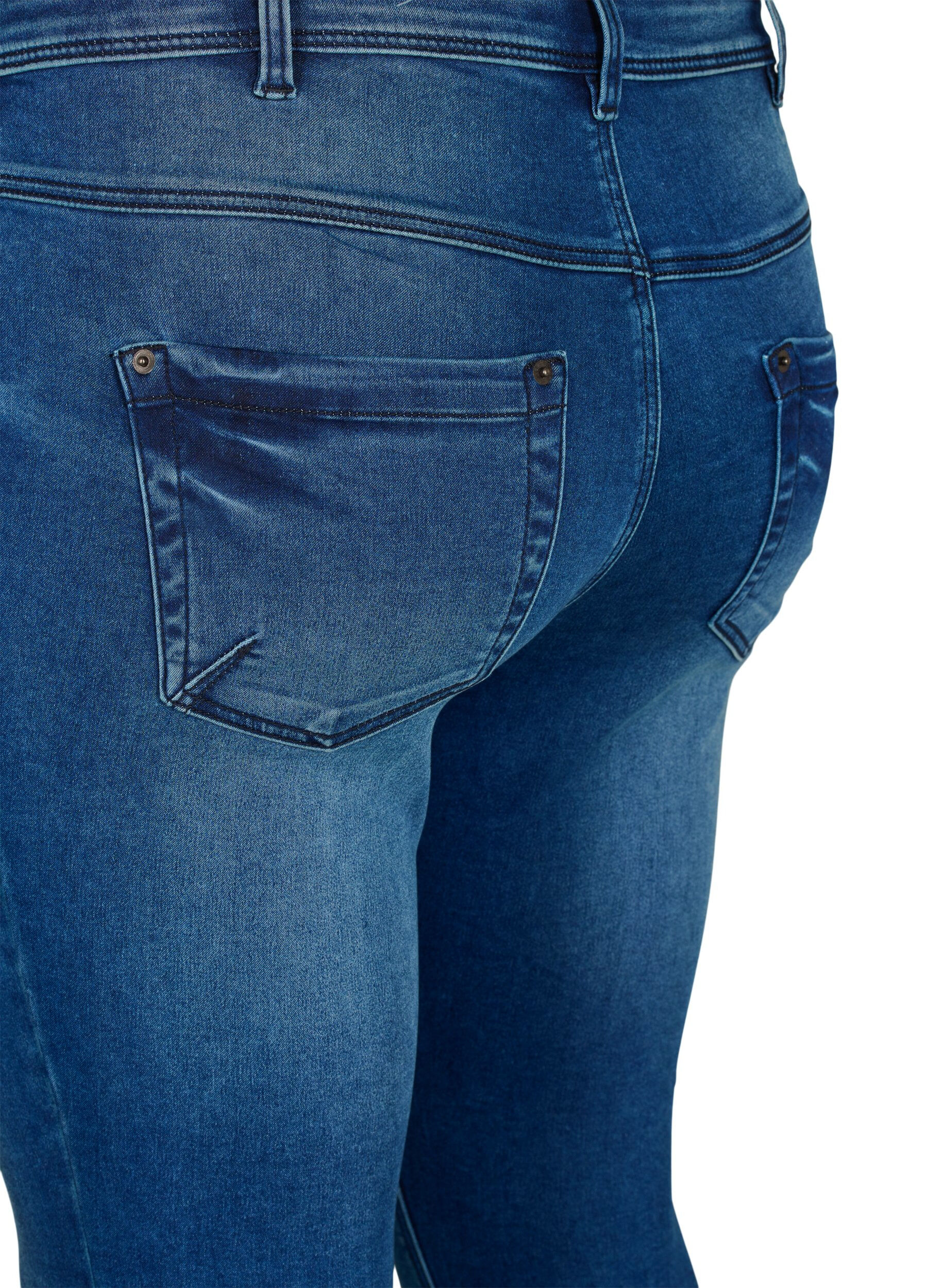 ZizziCropped Amy Jeans mit Rei&szlig;verschluss, Blau, Packshot image number 1
