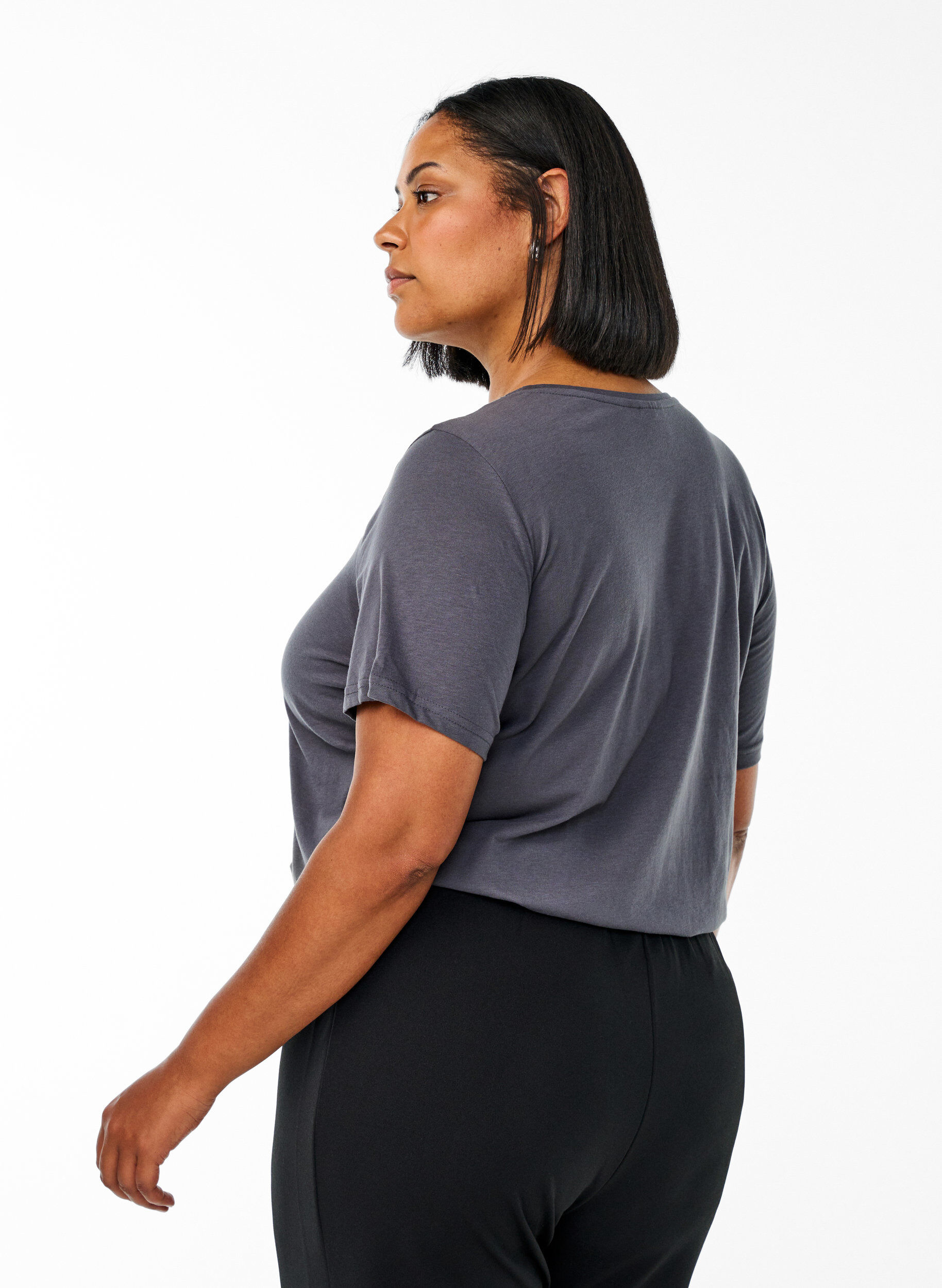 ZizziFLASH - T-Shirt mit Print, Grau, Model image number 2