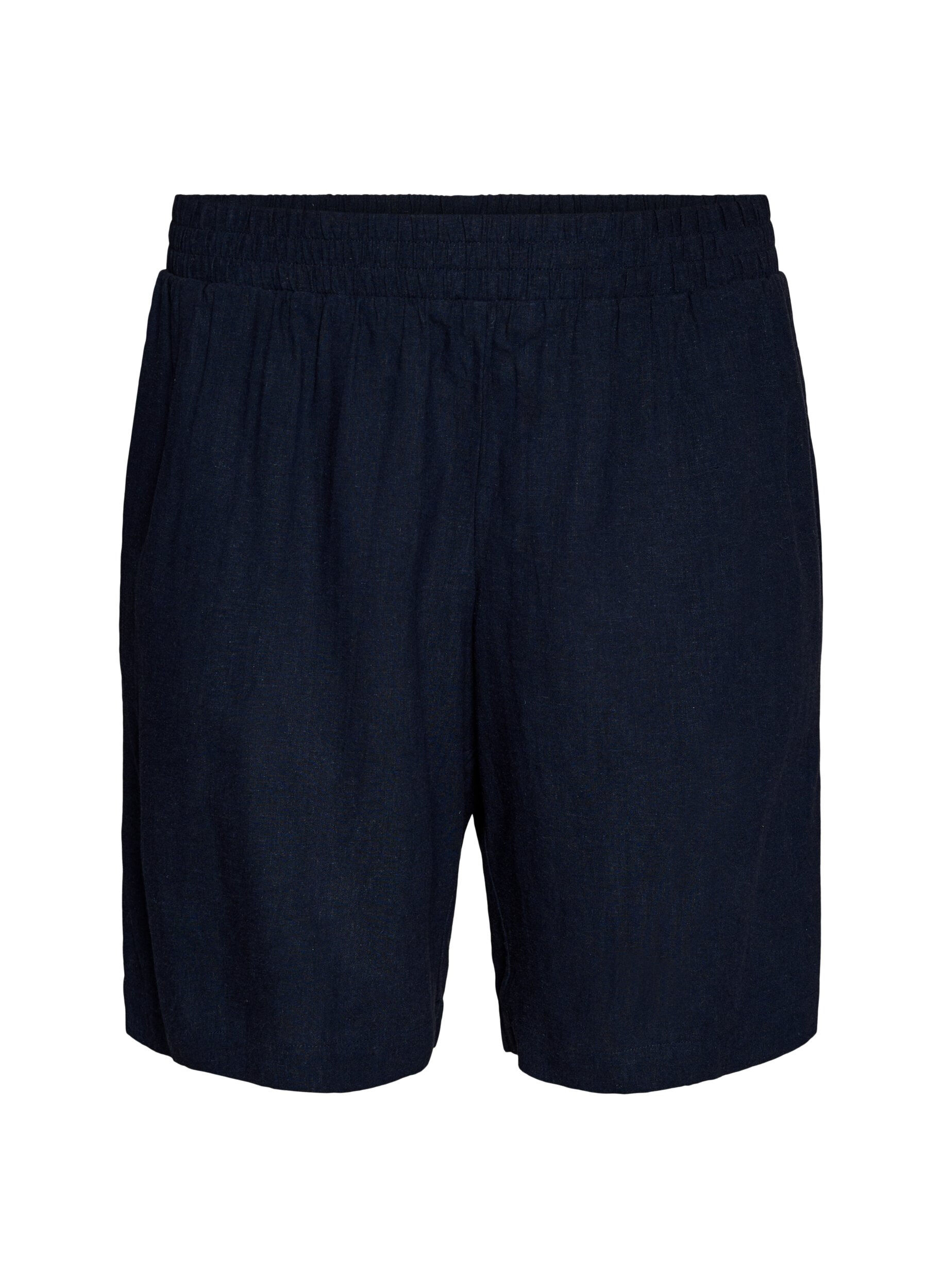ZizziHoch taillierte Shorts aus Leinen und Viskose, Blau, Packshot image number 0