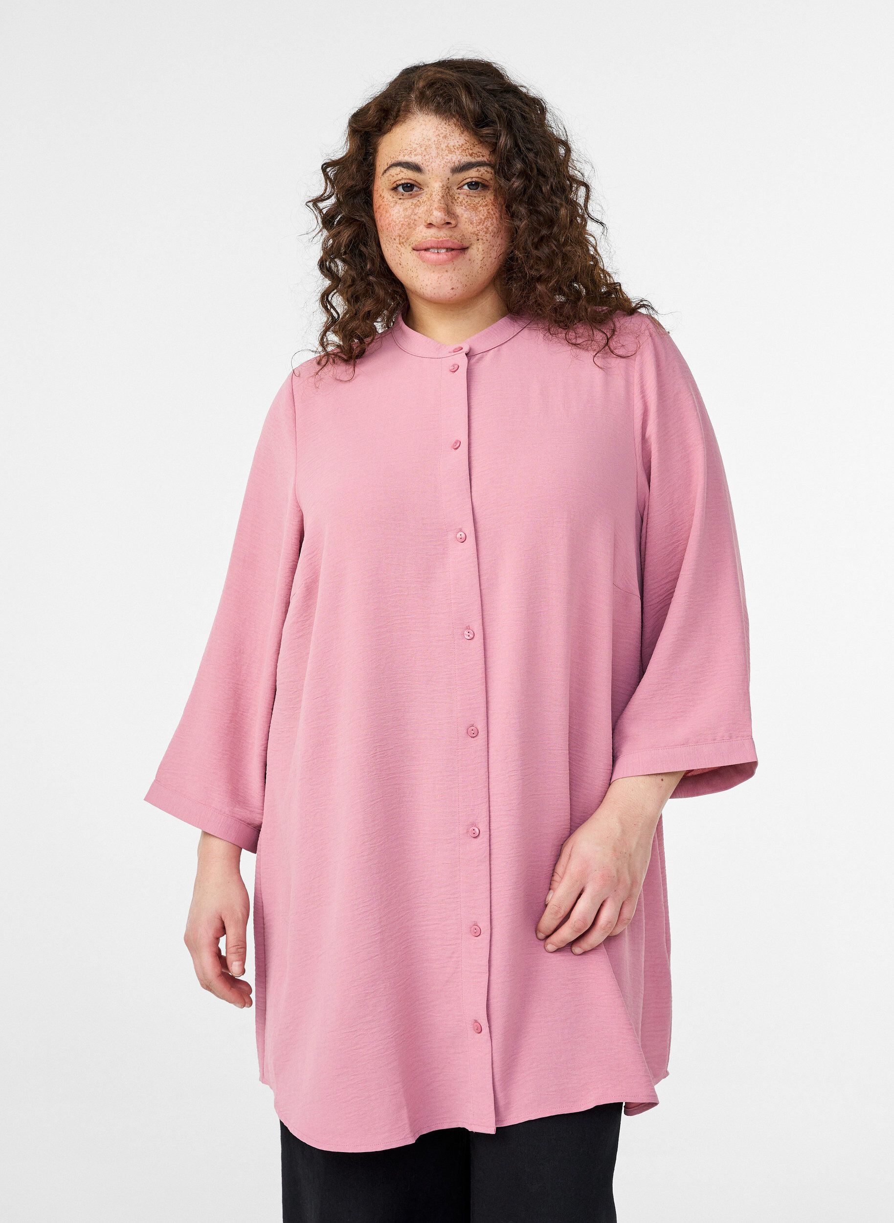 Tunika mit 3/4-&Auml;rmeln, Rot, Model