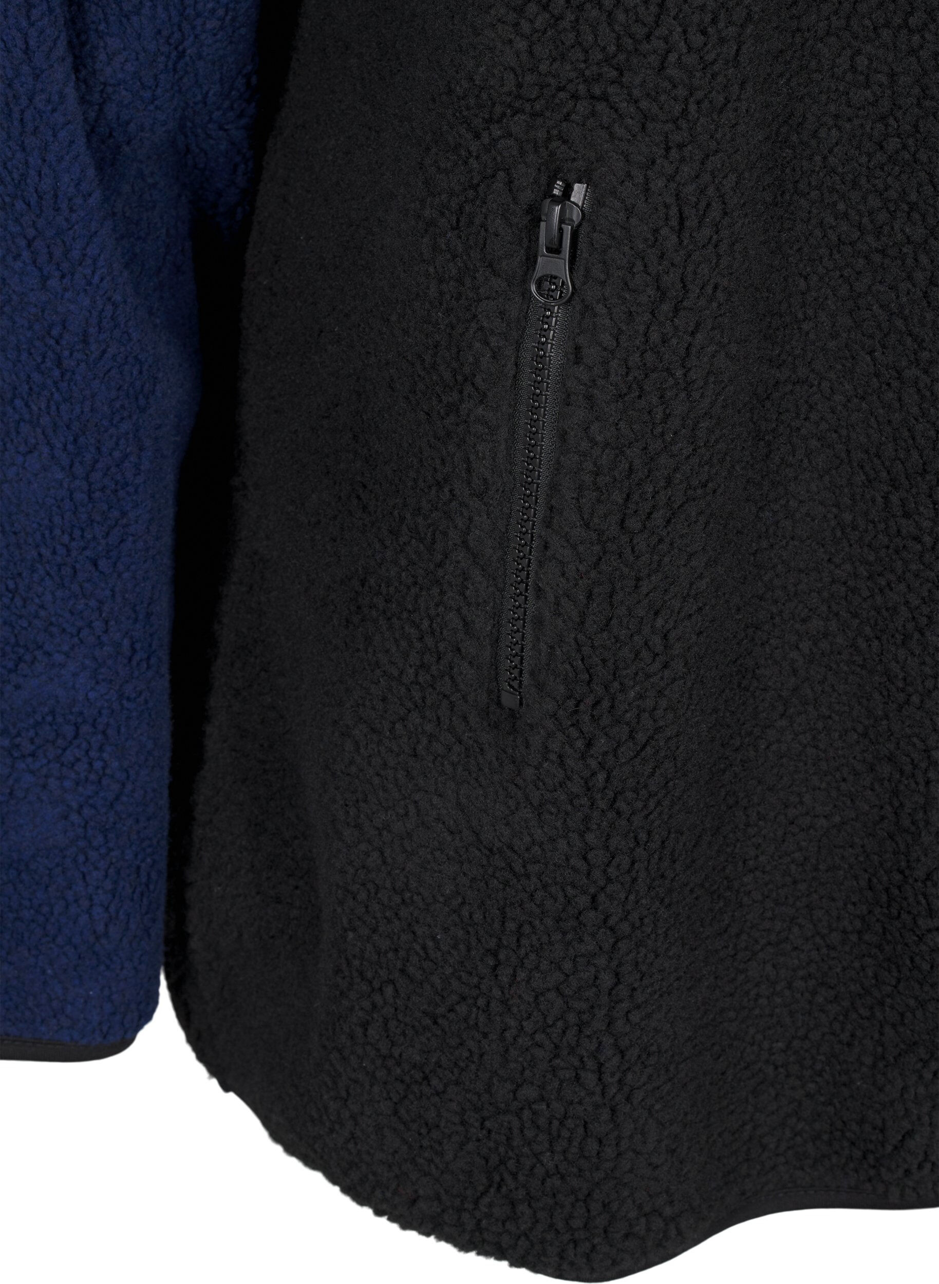 ZizziTeddyjacke mit Farbblock, Night Sky comb., Packshot image number 3