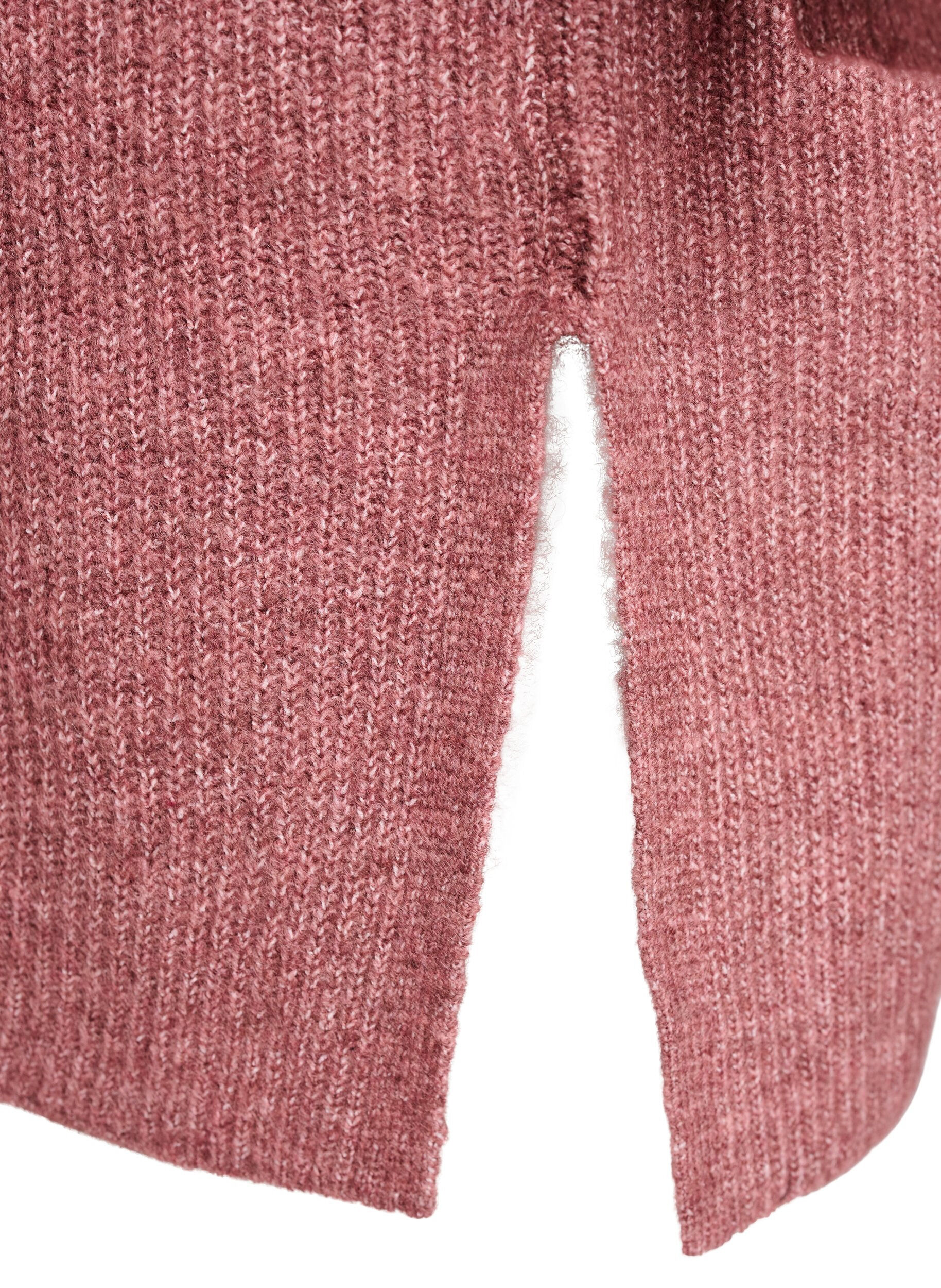 ZizziFLASH - Langer Rippstrick-Cardigan mit offener Front, Rot, Packshot image number 3