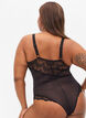 Bodystocking aus Mesh und Spitze, Black, Model image number 3